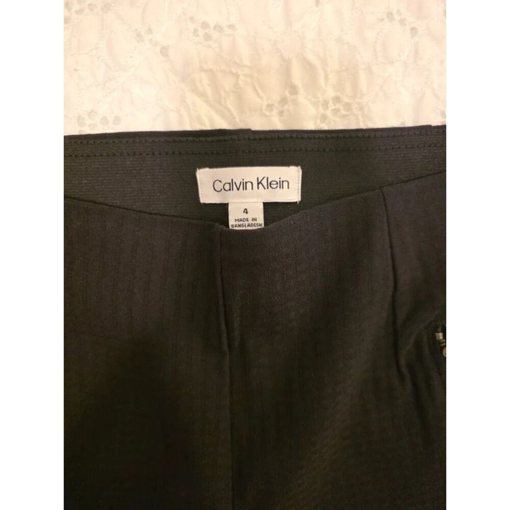 Calvin Klein Black Ankle Pants Size 4, Stretch Waist Slim Trousers - Picture 4 of 10